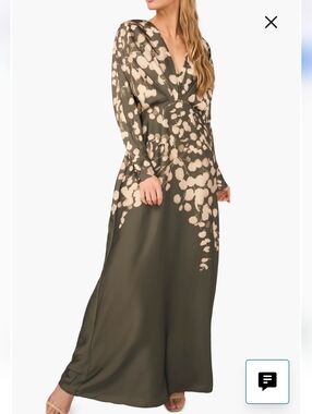 Parker Women’s Olive and Cream Floral Maxi Dress